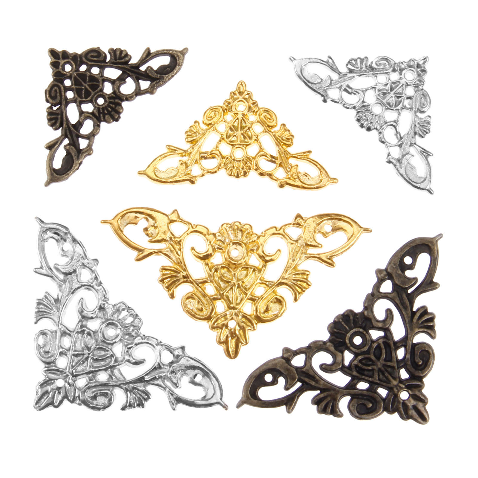 Woodworking Nails - 4pcs Hollow lace Corner Protectors Antique