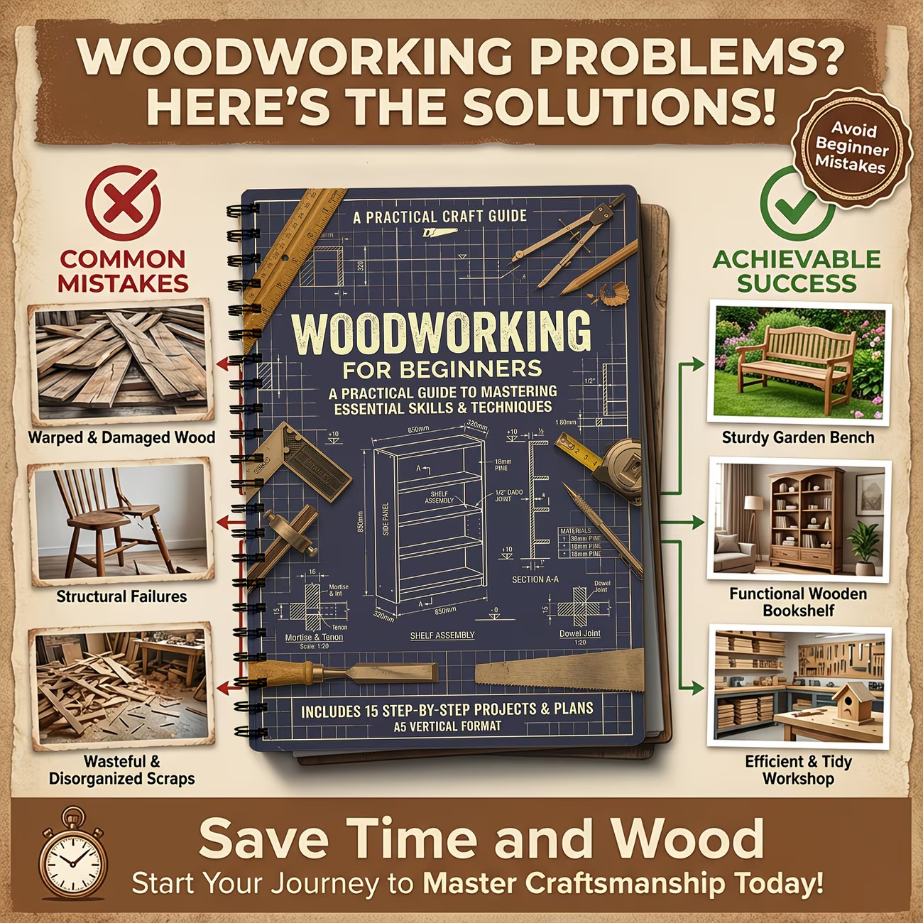 Vintage Sturdy Coil Bound A5 W – Woodworking Book Bewertung und Preis