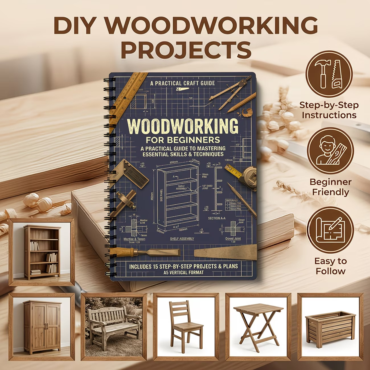 Vintage Sturdy Coil Bound A5 W – Woodworking Book Bewertung und Preis